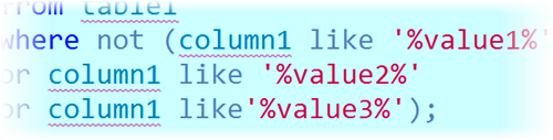 Www value ru. Where like SQL. Not like SQL В запросе. In not in SQL. Where not in SQL.